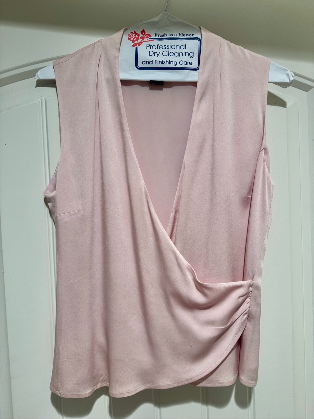 Ann Taylor Pale Pink Sleeveless Wrap-Style Camisole